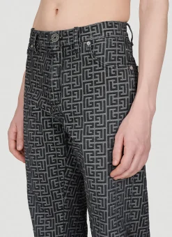 Jacquard Monogram Denim Jeans