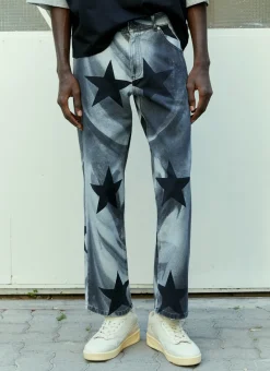 Kiss Print Denim Jeans