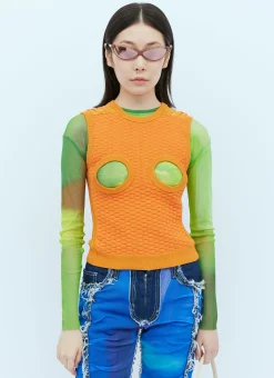 Knit Bubble Cut-Out Vest