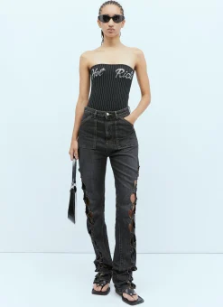Knit Crystal Embellished Bodysuit