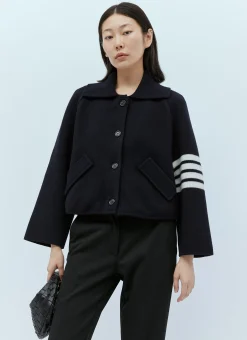 Knit Four Bar Cropped Coat