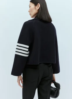 Knit Four Bar Cropped Coat