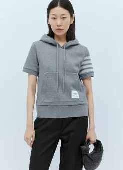 Knit Four Bar Hooded Sweatshirt
