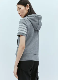 Knit Four Bar Hooded Sweatshirt
