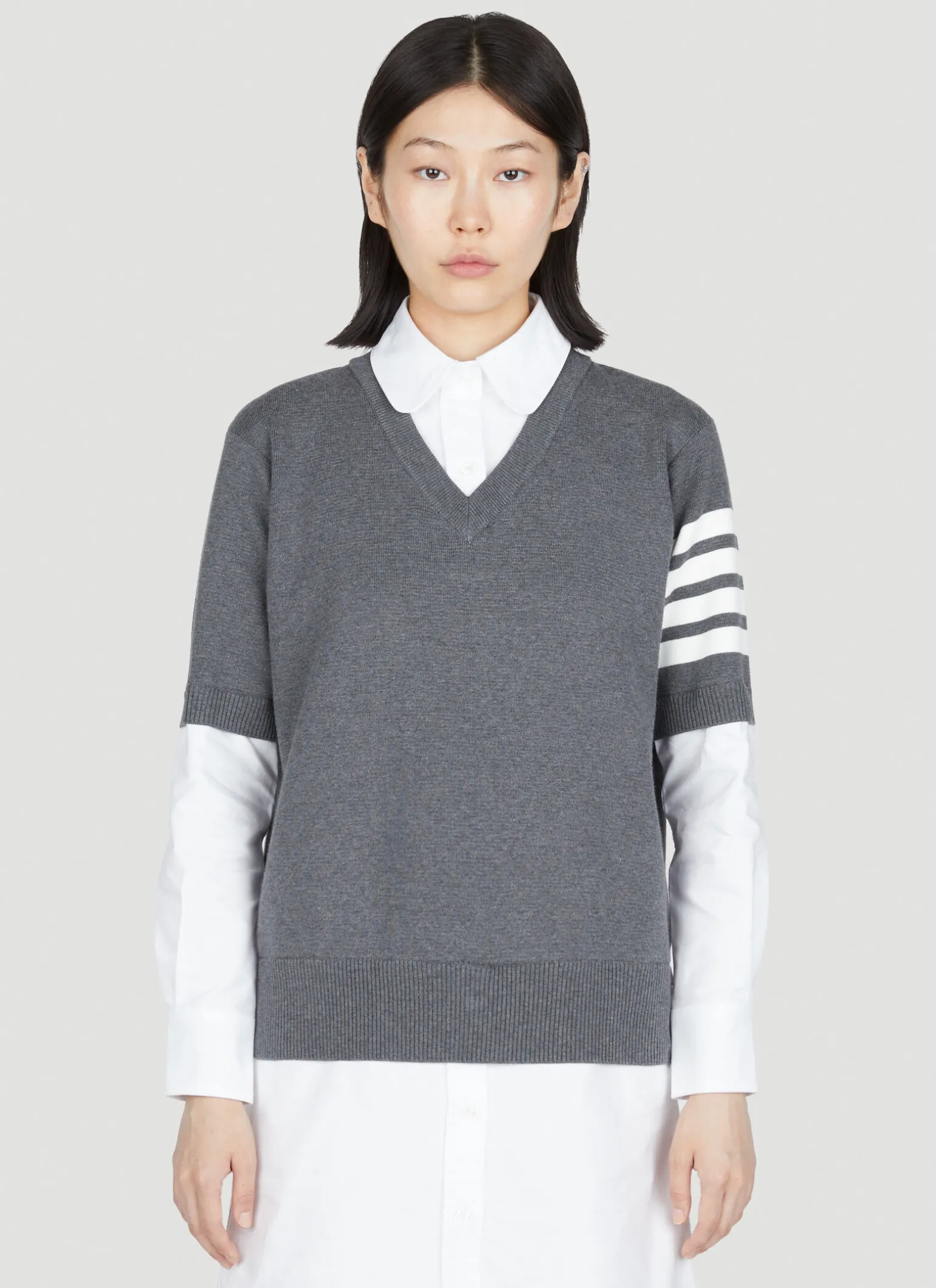 Knit Jumper-Dress With Built-In Shirt