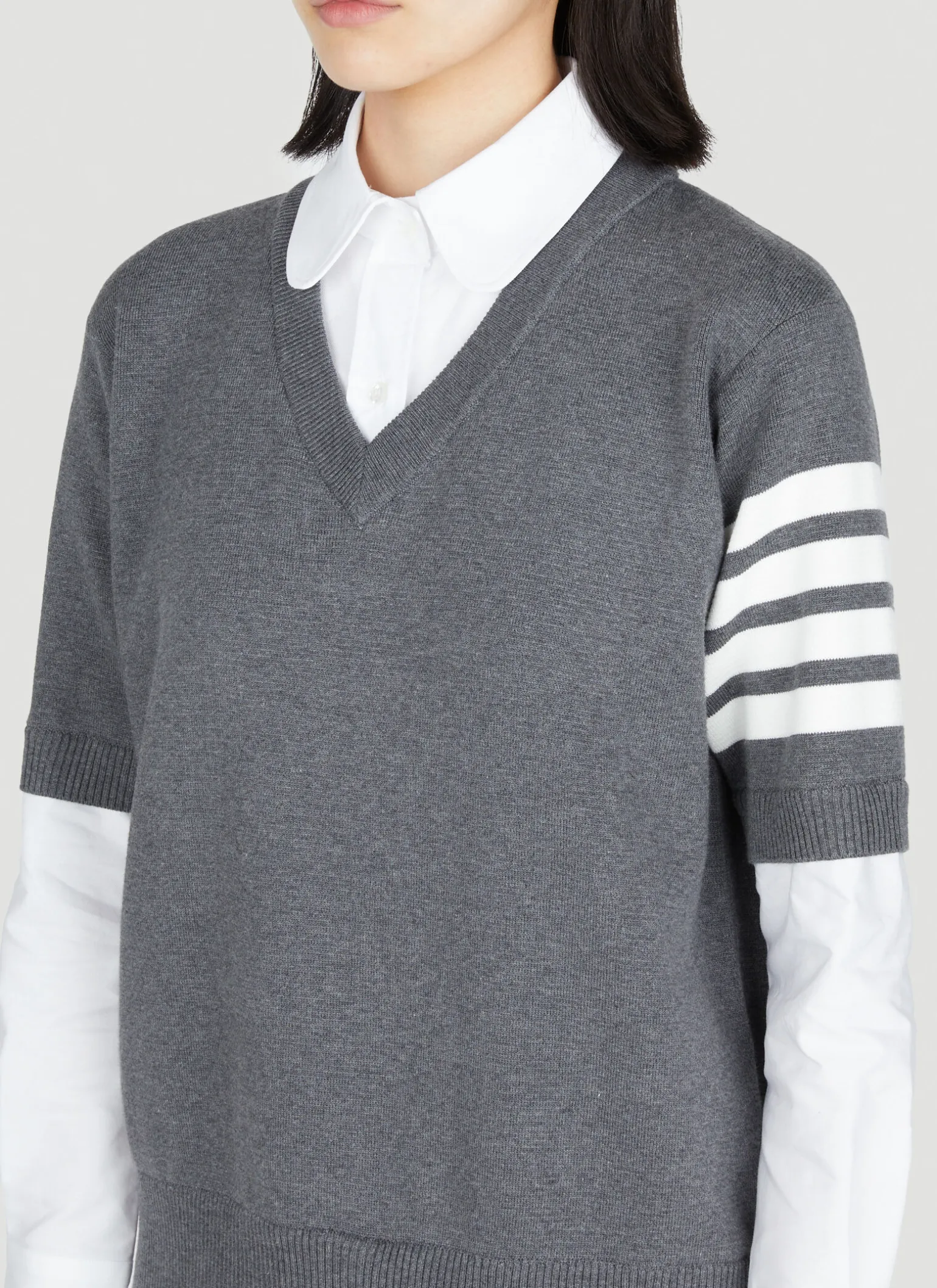 Knit Jumper-Dress With Built-In Shirt