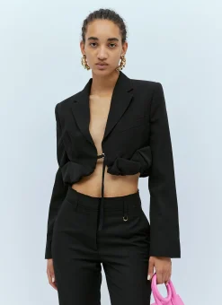 La Veste Croissant Crop Blazer