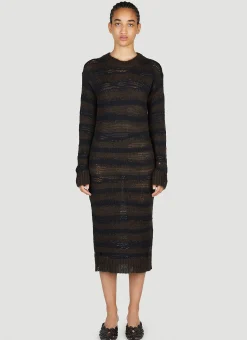 Ladder Knit Midi Dress