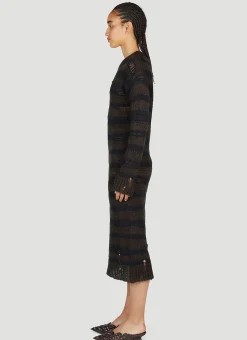 Ladder Knit Midi Dress