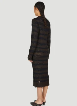 Ladder Knit Midi Dress