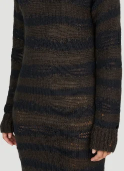 Ladder Knit Midi Dress