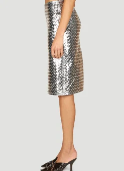 Laminated Leather Skirt