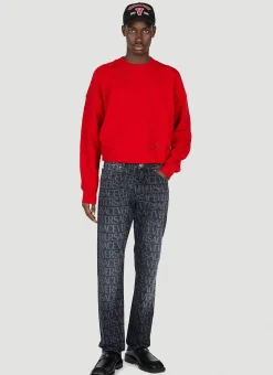 Laser Logo Print Jeans