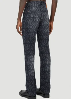 Laser Logo Print Jeans