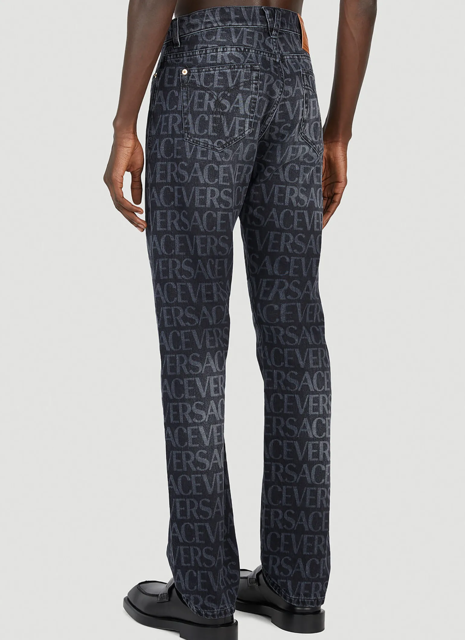 Laser Logo Print Jeans