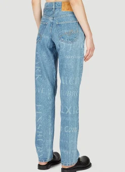 Laser Print Straight Cut Jeans