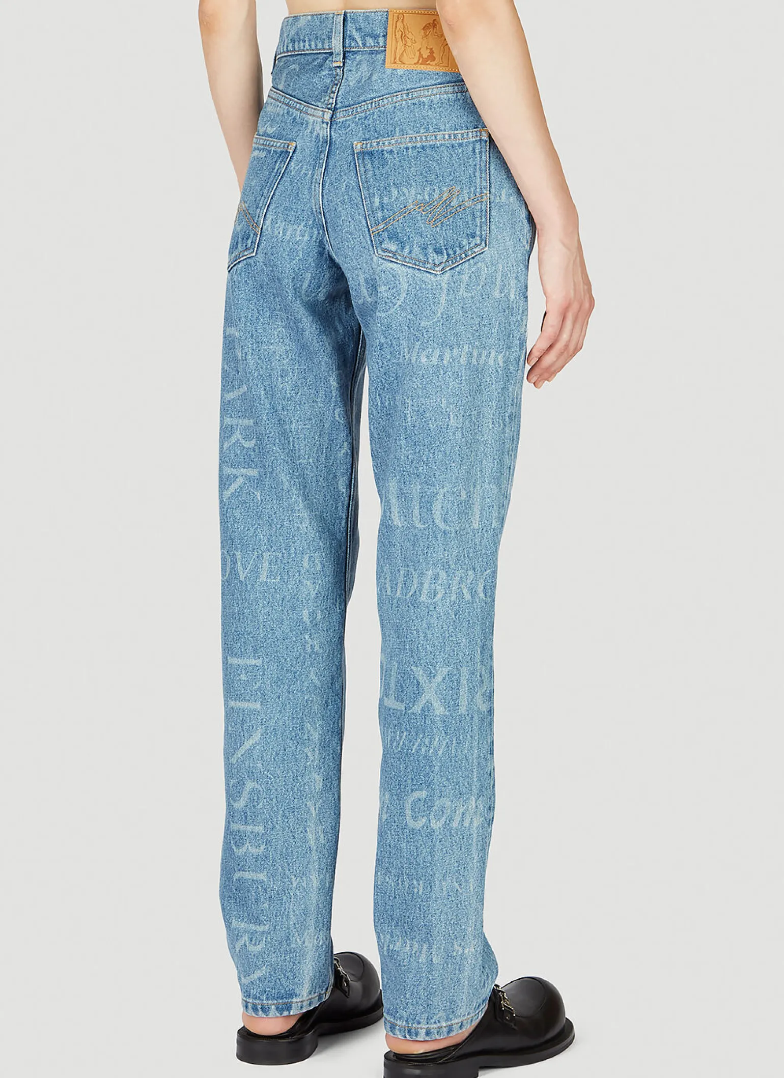 Laser Print Straight Cut Jeans