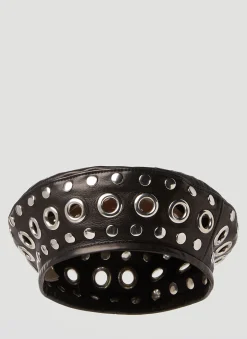 Leather Embellished Beret