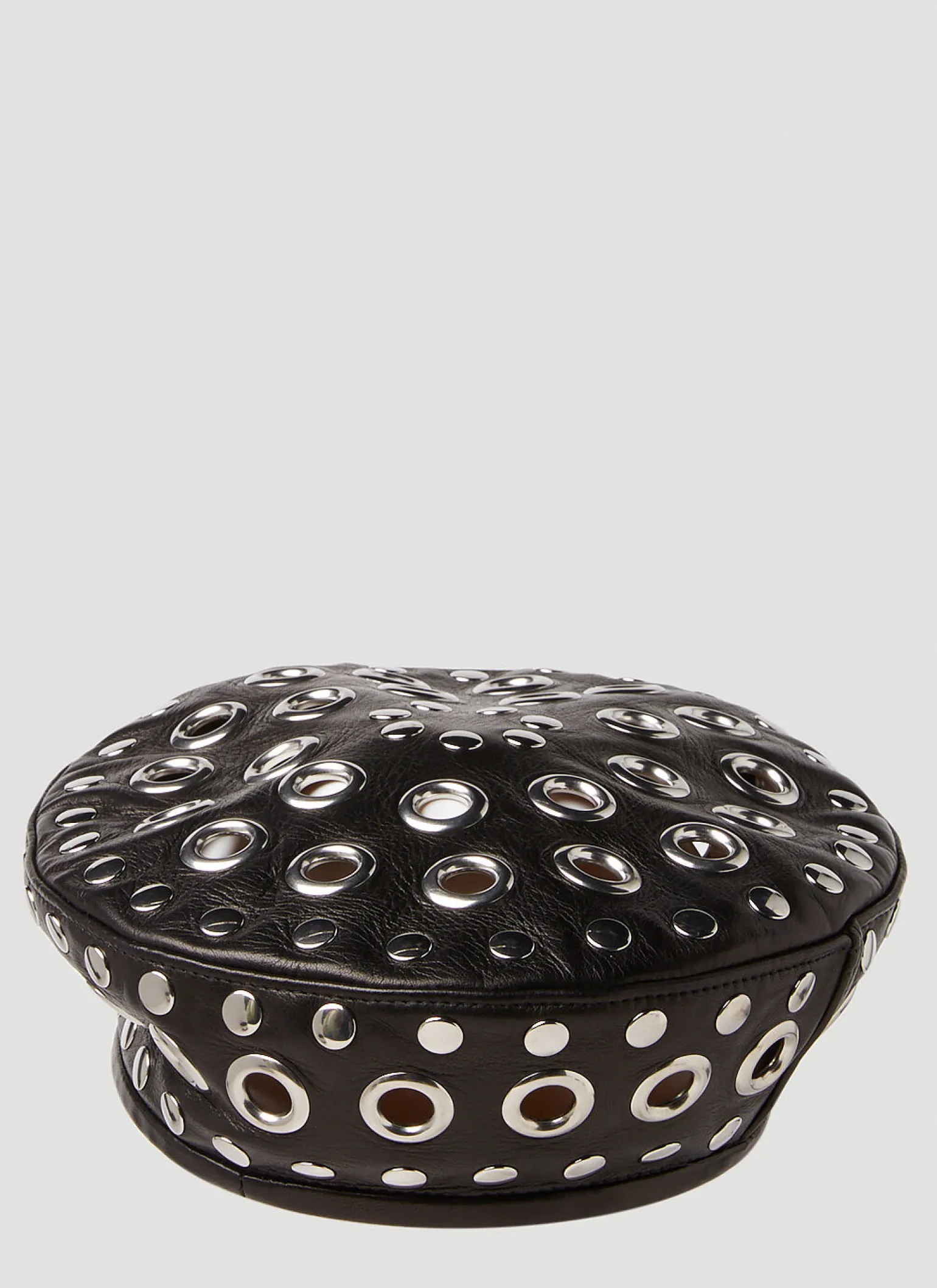 Leather Embellished Beret