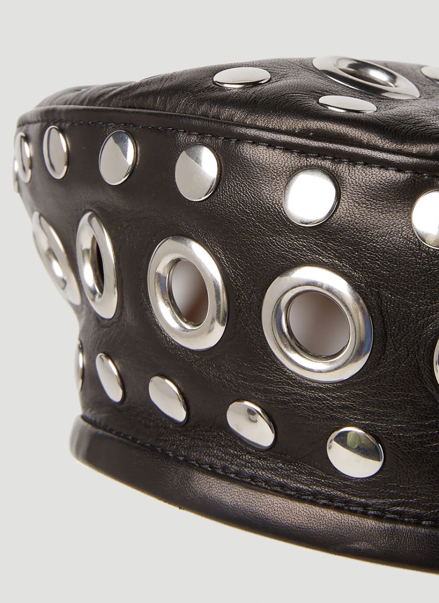 Leather Embellished Beret