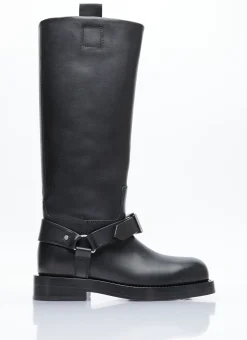 Leather Saddle Tall Boots