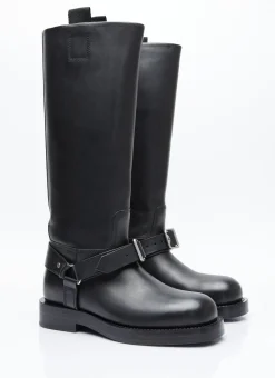 Leather Saddle Tall Boots
