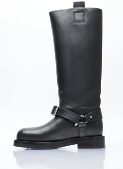 Leather Saddle Tall Boots