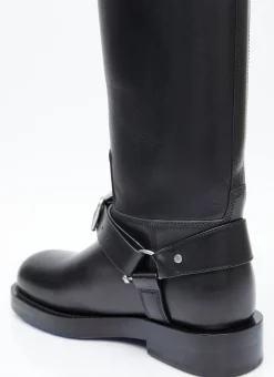 Leather Saddle Tall Boots