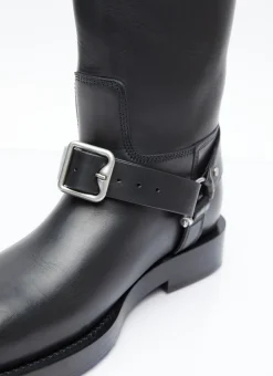 Leather Saddle Tall Boots