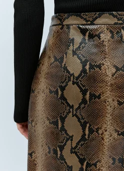 Leather Snake Skin Embossed Skirt
