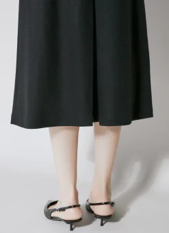 Leather Trim Midi Skirt