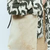 Leather-Trimmed Hair Tote Bag