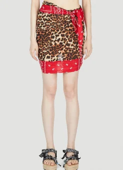 Leopard Motif Sarong Skirt
