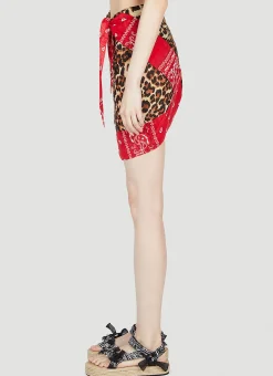 Leopard Motif Sarong Skirt