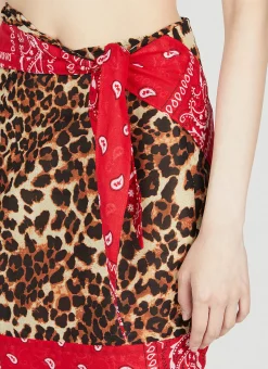 Leopard Motif Sarong Skirt