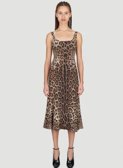 Leopard Print Midi Dress