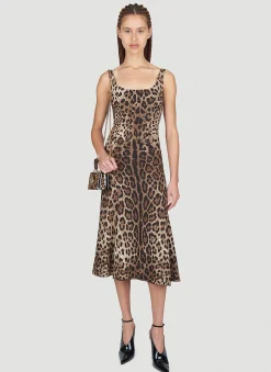 Leopard Print Midi Dress