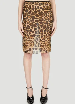 Leopard Print Midi Skirt