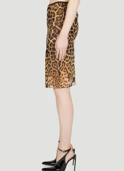 Leopard Print Midi Skirt