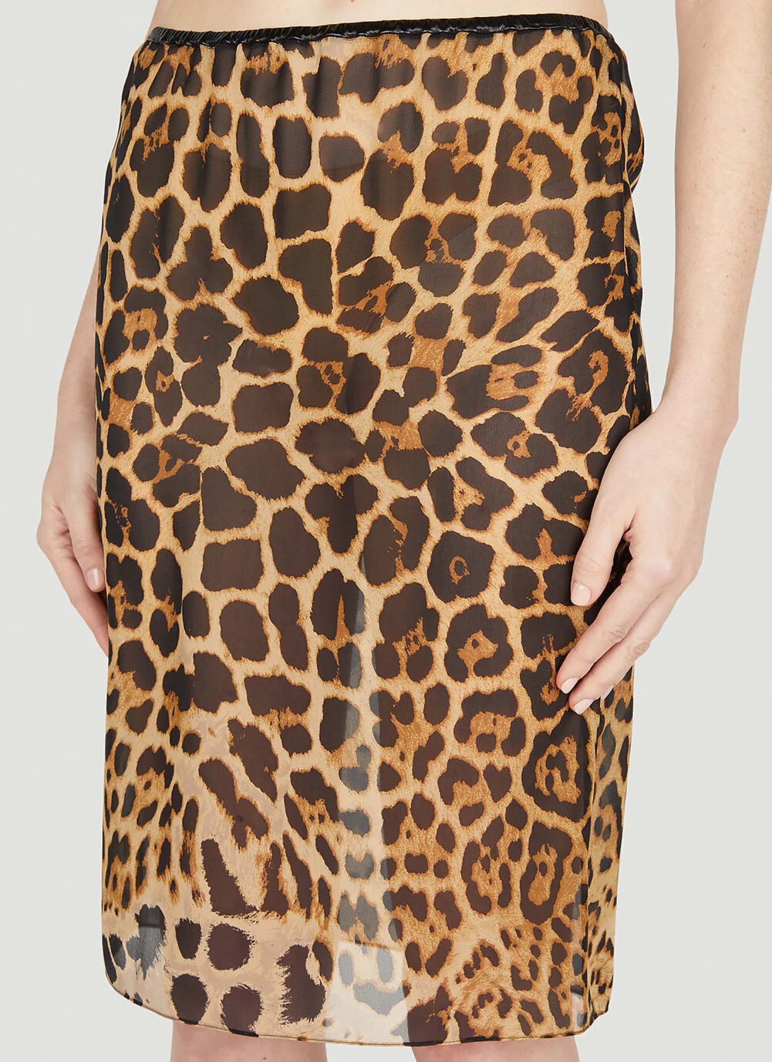 Leopard Print Midi Skirt