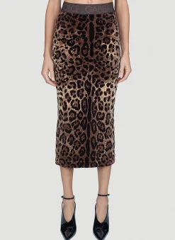 Leopard Print Midi Skirt