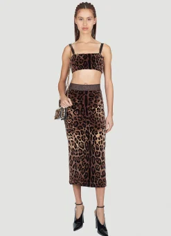 Leopard Print Midi Skirt