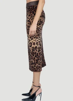 Leopard Print Midi Skirt