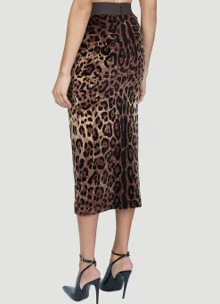 Leopard Print Midi Skirt