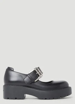 Logo Buckle Mary Jane Platforms