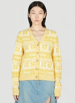 Logo Button Down Cardigan