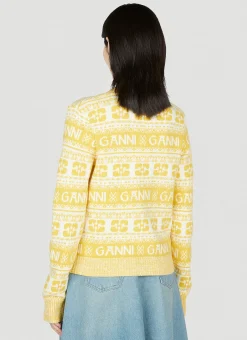 Logo Button Down Cardigan