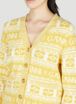 Logo Button Down Cardigan