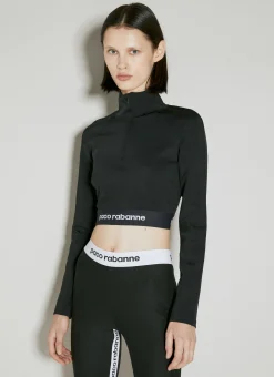 Logo Cropped Quarter-Zip Top