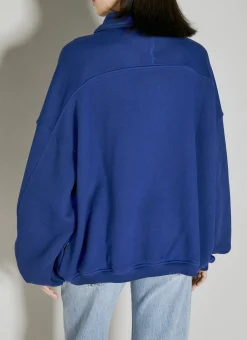 Logo Embellished Half-Zip Sweatshirt